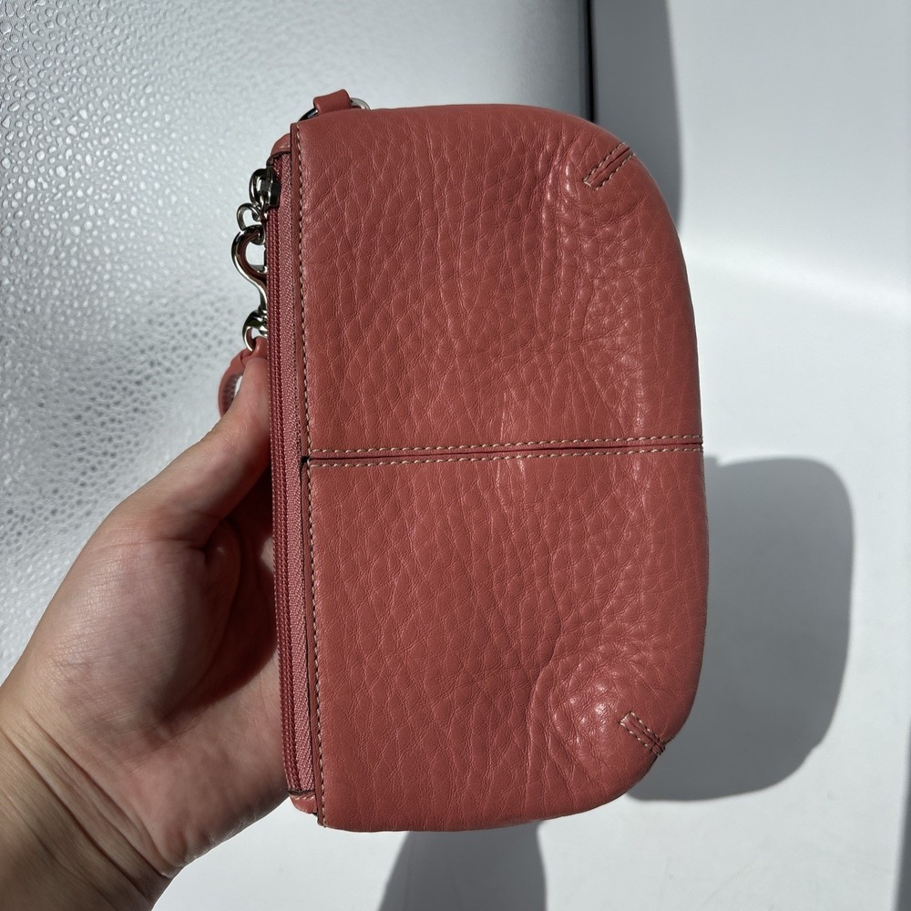 Coach Legacy‎ Flap Wristlet Mauve Dusty Rose Pebbled Leather Turnlock Clutch - Picture 3 of 13